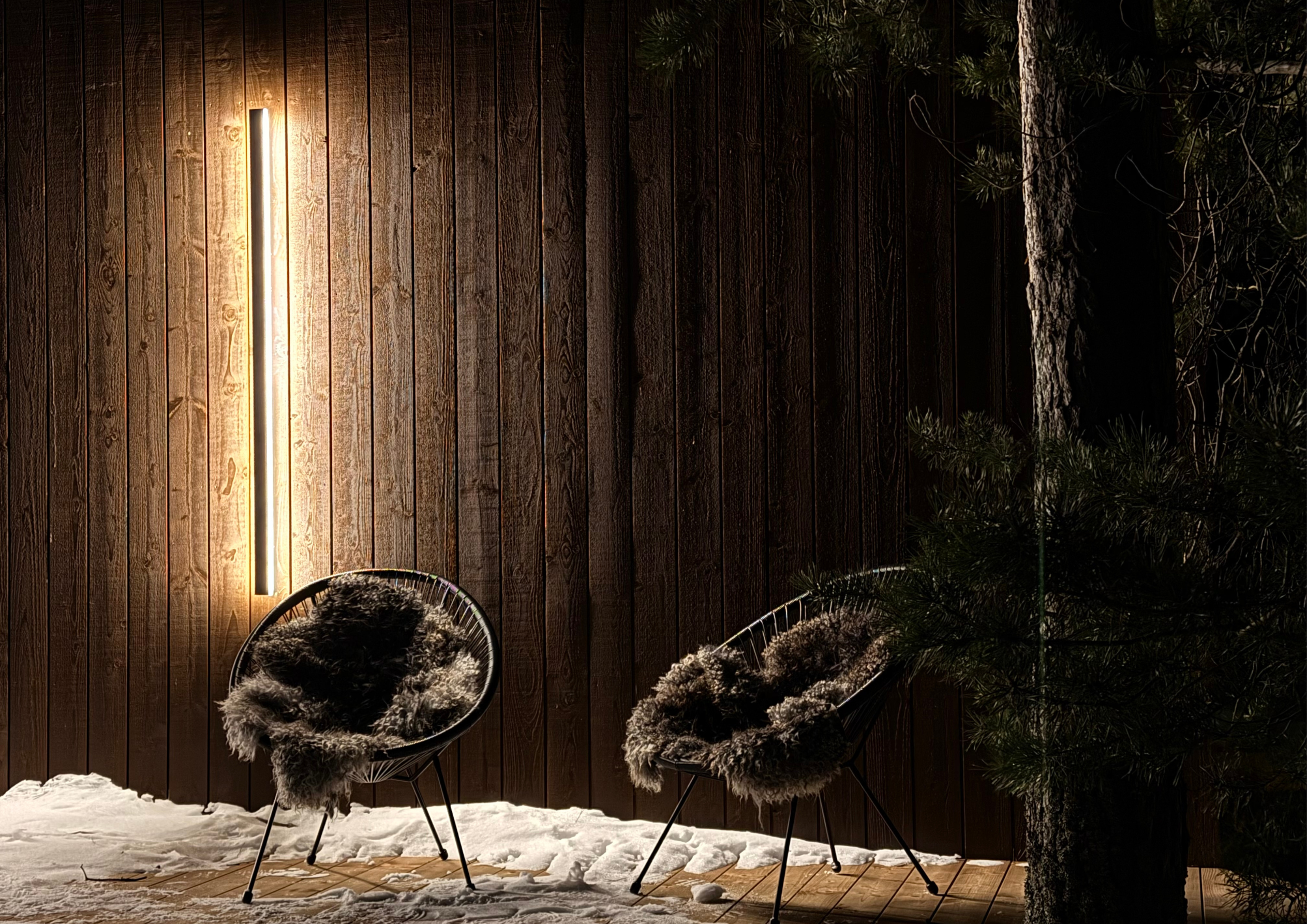 Forest Villa interior with fireplace